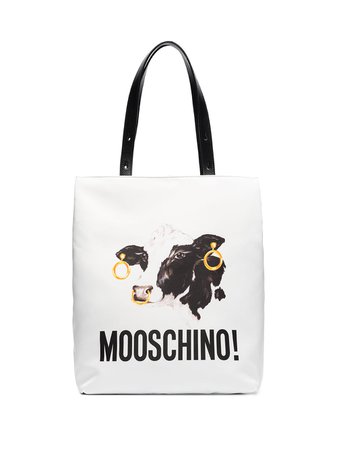 Shop Moschino cow-print nylon tote bag with Express Delivery - FARFETCH