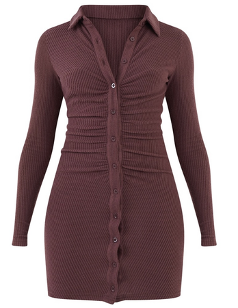 plt brown ruched dress
