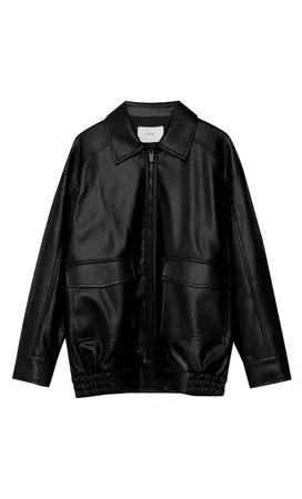 Faux leather jacket with pockets - Women's fashion | Stradivarius United States