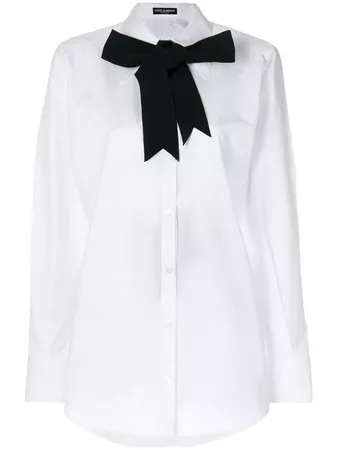 Dolce & Gabbana Contrast Pussybow Shirt - Farfetch