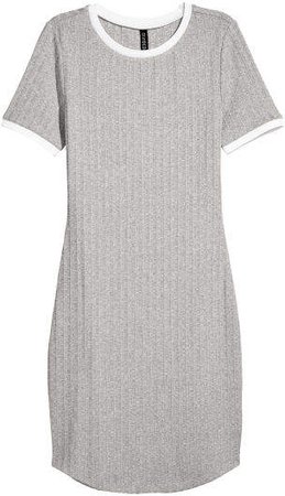 Ribbed Dress - Gray