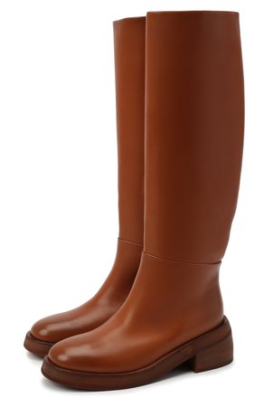Женские коричневые кожаные сапоги MARSELL — купить за 99500 руб. в интернет-магазине ЦУМ, арт. MW6058/PELLE VITELL0