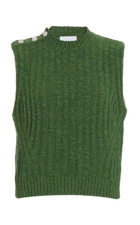Recycled Wool-Blend Sweater Vest By Ganni | Moda Operandi