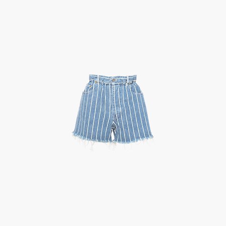 Striped denim shorts Navy | Miu Miu