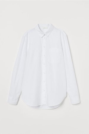 Хлопковая рубашка - Белый - Женщины | H&M RU
