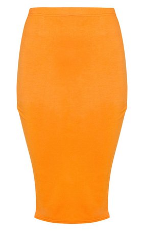 Orange Basic Midi Skirt | Skirts | PrettyLittleThing USA