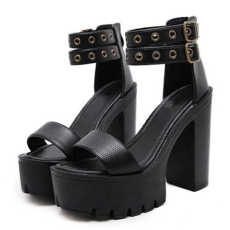 Black goth sandals