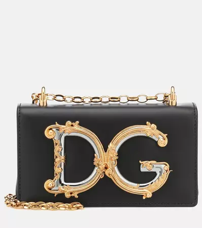 DG Girls Small leather shoulder bag in black - Dolce Gabbana | Mytheresa