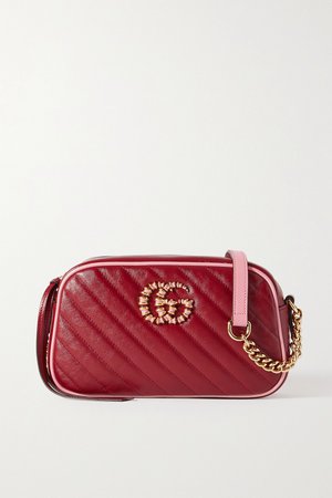 Red GG Marmont Camera small quilted leather shoulder bag | Gucci | NET-A-PORTER