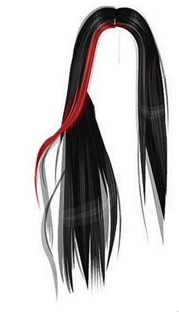 black hair with red