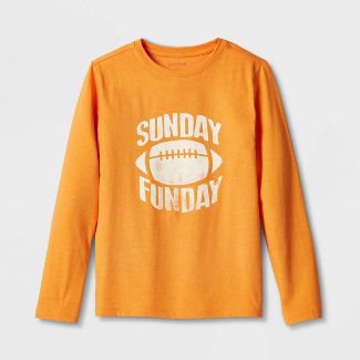 Boys' 'sunday Funday' Long Sleeve Graphic T-shirt - Cat & Jack™ Orange : Target