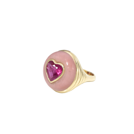 Retrouvaí - ONE OF A KIND PETITE LOLLIPOP RING - 2.52CT RUBY IN PINK OPAL