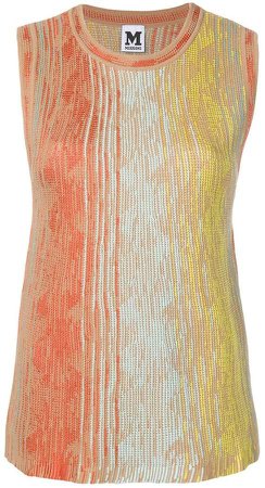 sleeveless side knit knitted top