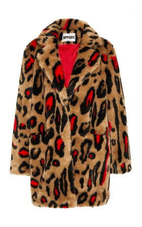 Red Leopard Fur Jacket