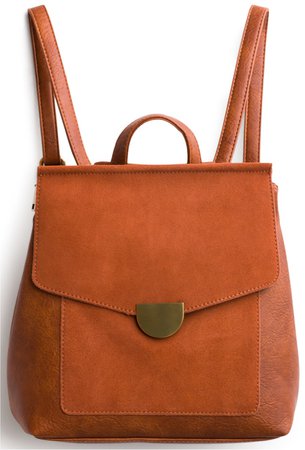 cognac leather backpack