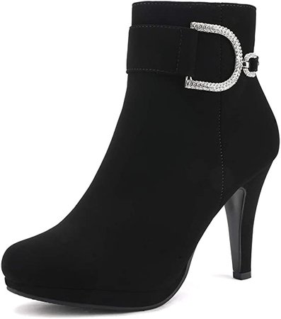 Amazon.com | DREAM PAIRS Women's Black Nubuck Platform High Heel Ankle Booties Size 8.5 M US Delphine | Ankle & Bootie