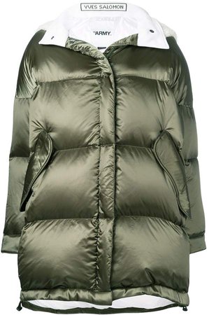 Army oversized puffer jacket