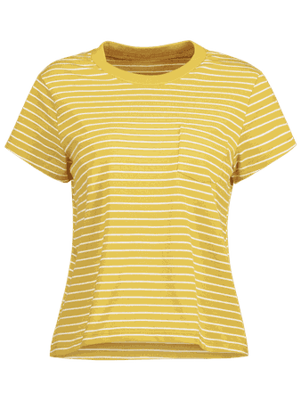 Striped Tee With Pocket In