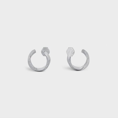 Torsion Earrings in White Gold and Diamonds | CELINE