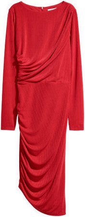 Draped Dress - Red