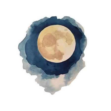 Phases of the Moon Series Watercolor Painting