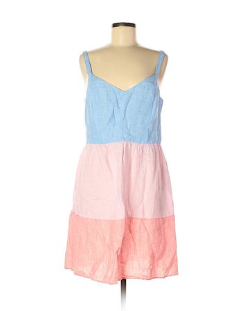Cynthia by Cynthia Rowley 100% Linen Stripes Pink Casual Dress Size M - 76% off | thredUP