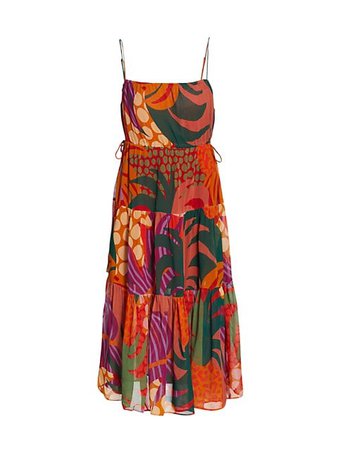 Farm Rio Jungle Print Midi Dress | SaksFifthAvenue