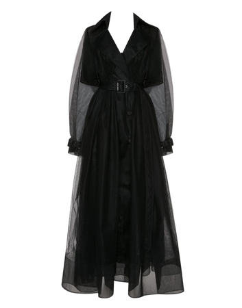Alexander McQueen | Exploded Pleated Trench Coat in Black 1 (Dei5 sheer edit)