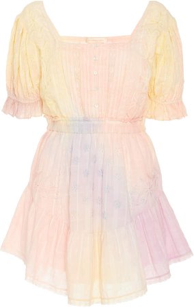 LoveShackFancy Tomasina Cotton Tie Dye Mini Dress Size: P