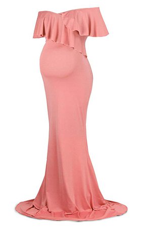 Dance Fairy Molliya Maternity Long Dress Women Ruffle Stretchy Sleeveless Maxi Dress at Amazon Women’s Clothing store: