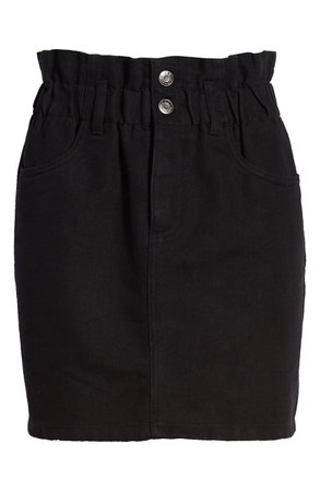 ONLY Millie Paperbag Waist Denim Miniskirt black