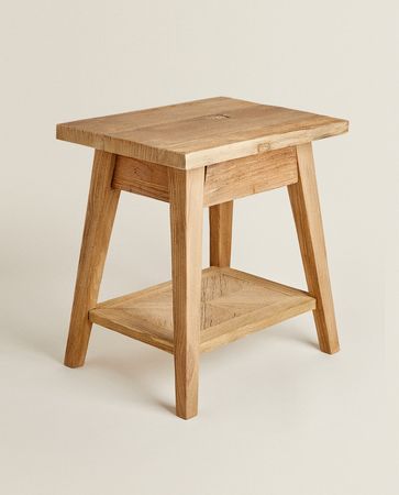 RECYCLED WOODEN SIDE TABLE - FURNITURE - BEDROOM | Zara Home United States of America