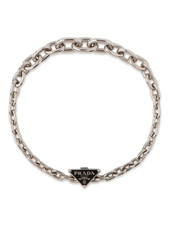 Shop silver Prada Prada Symbole necklace with Express Delivery - Farfetch