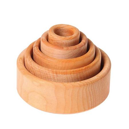 Grimm's Wooden Toys | Stacking Bowls Natural