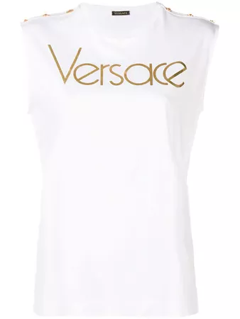 Versace logo print tank top $650 - Shop SS19 Online - Fast Delivery, Price