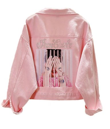 baby pink denim jacket