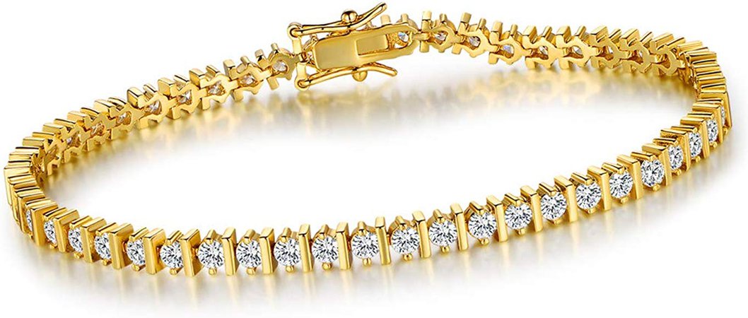 Amazon.com: OPALTOP 3mm CZ Tennis Bracelet Infinity Cubic Zirconia for Women Men 7.5"(White/Rose Gold Plated) (Gold-1 pcs): Clothing