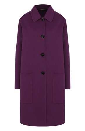 Однотонное кашемировое пальто с накладными карманами BOTTEGA VENETA лилового цвета — купить за 291500 руб. в интернет-магазине ЦУМ, арт. 498952/VD0D2