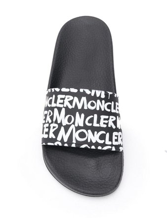 Moncler graffiti logo print slide sandals $210 - Buy SS19 Online - Fast Global Delivery, Price