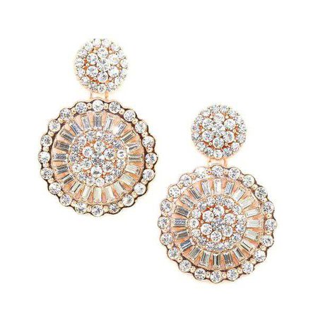 Earrings | Shop Women's Rose Gold Crystal Round Earring at Fashiontage | E110-R