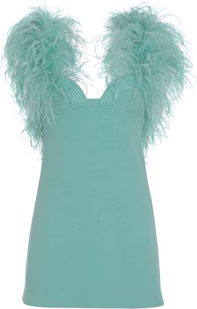 Amazon.com: Elie Saab, Crepe And Feather Short Dress