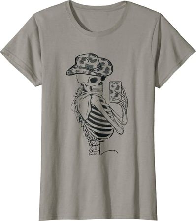 Salfies Skeleton Cowhides Cowgirls Western Graphic Tee T-Shirt