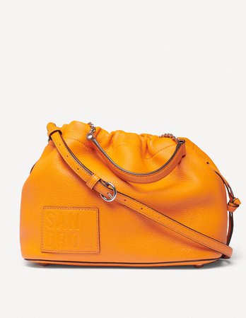 Grained leather bucket bag - Bags | Sandro Paris