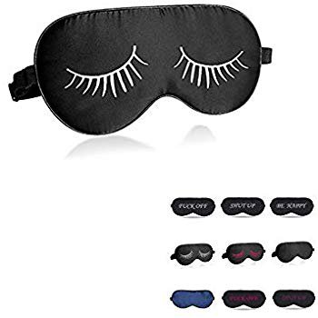 Amazon.com: perfect trade Natural Silk Sleep mask & Blindfold,Fuck Off Eye mask for Sleeping, Black with Eyelashes,100% Silk Sleep Mask for A Full Night's Sleep,Sleep mask for Women,for Kids (Fuck Off): Health & Personal Care
