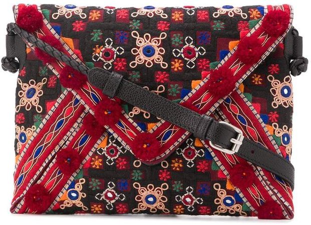 patchwork embroidered cross body bag