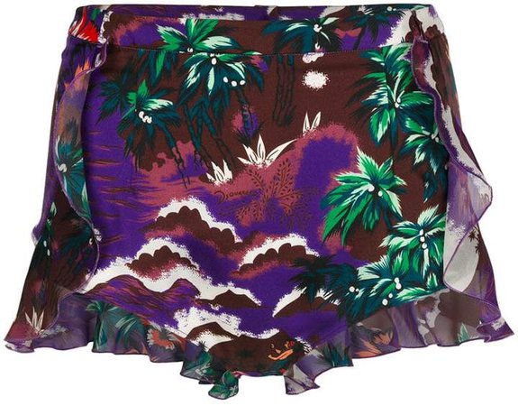 Hawaiian print beach shorts