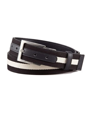Bally Reversible Web-Leather Belt