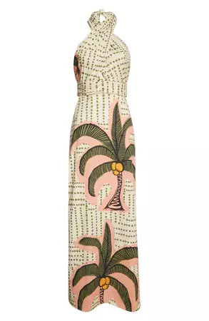 Johanna Ortiz Ritos de Duelo Tropical Print Cutout Cotton Maxi Dress | Nordstrom