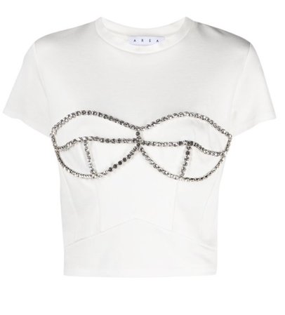 Ariel Crystal embellish short sleeve T-shirt