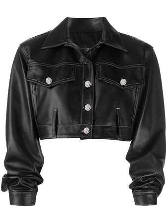 Manokhi Cropped Leather Jacket - Farfetch